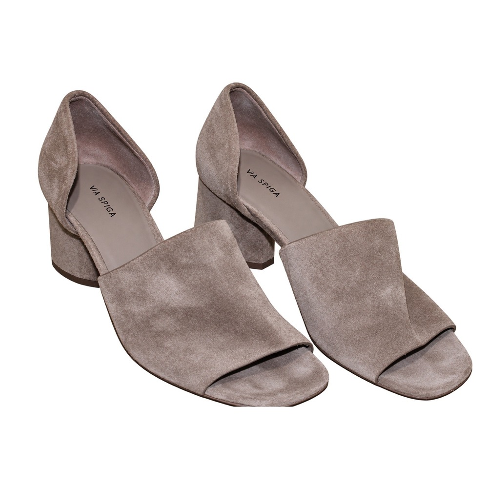 Via Spiga Women's Leah Two-Piece Pump Cocco Brown Suede  7.5